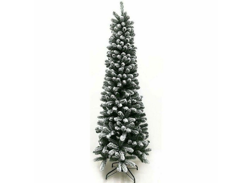Albero di Natale artificiale innevato slim salvaspazio Monviso cm 210